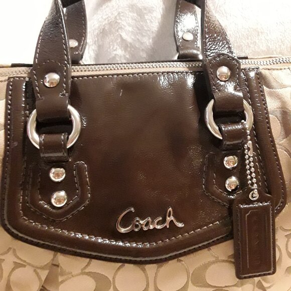 Coach Ashley Signature Satchel Brown Handbag - Picture 3 of 14